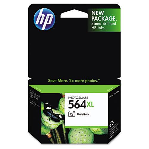 HP 564XL, (CB322WN) High-Yield Photo Black Original Ink Cartridge-(HEWCB322WN)