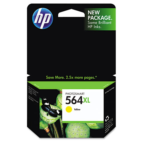 HP 564XL, (CB325WN) High-Yield Yellow Original Ink Cartridge-(HEWCB325WN)