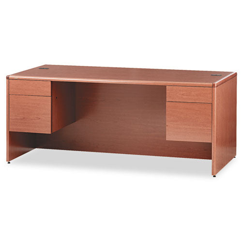 10700 Series Double Pedestal Desk with Three-Quarter Height Pedestals, 72" x 36" x 29.5", Bourbon Cherry-(HON10791HH)