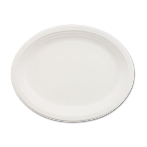 Classic Paper Dinnerware, Oval Platter, 9.75 x 12.5, White, 500/Carton-(HUH21257CT)