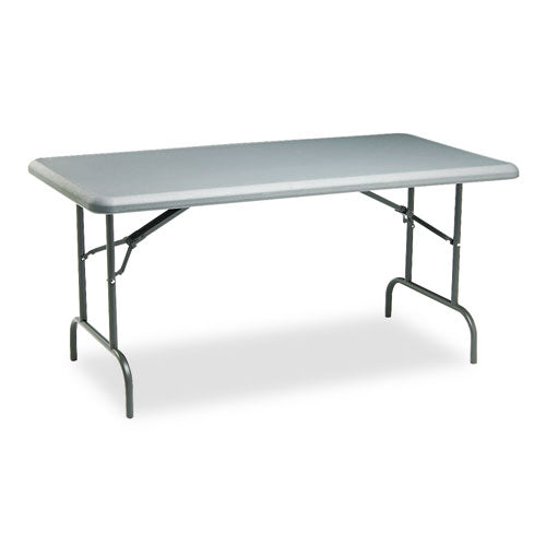 IndestrucTable Industrial Folding Table, Rectangular Top, 1,200 lb Capacity, 60w x 30d x 29h, Charcoal-(ICE65217)