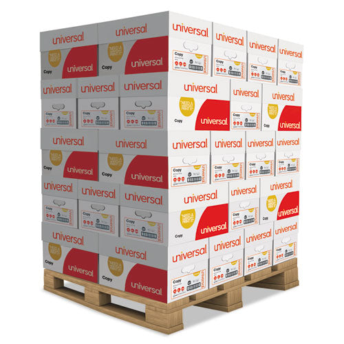 Copy Paper, 92 Bright, 20 lb Bond Weight, 8.5 x 11, White, 500 Sheets/Ream, 10 Reams/Carton, 40 Cartons/Pallet-(UNV21200PLT)