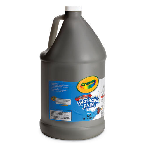 Washable Paint, Black, 1 gal Bottle-(CYO542128051)