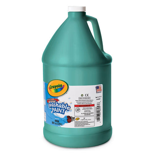 Washable Paint, Green, 1 gal Bottle-(CYO542128044)