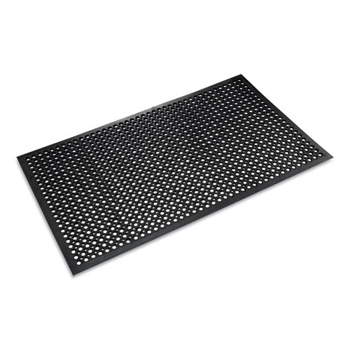 Safewalk-Light Drainage Safety Mat, Rubber, 36 x 60, Black-(CWNWSCT35BK)