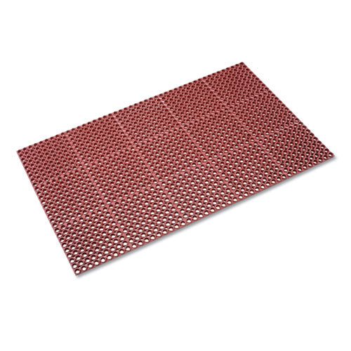 Safewalk Heavy-Duty Anti-Fatigue Drainage Mat, Grease-Proof, 36 x 60, Terra Cotta-(CWNWSTF35TC)