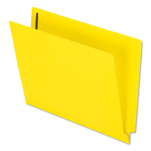 Colored Reinforced End Tab Fastener Folders, 0.75" Expansion, 2 Fasteners, Letter Size, Yellow Exterior, 50/Box-(PFXH10U13Y)