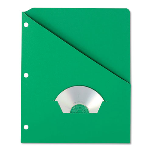 Slash Pocket Project Folders, 3-Hole Punched, Straight Tab, Letter Size, Green, 25/Pack-(PFX32925)