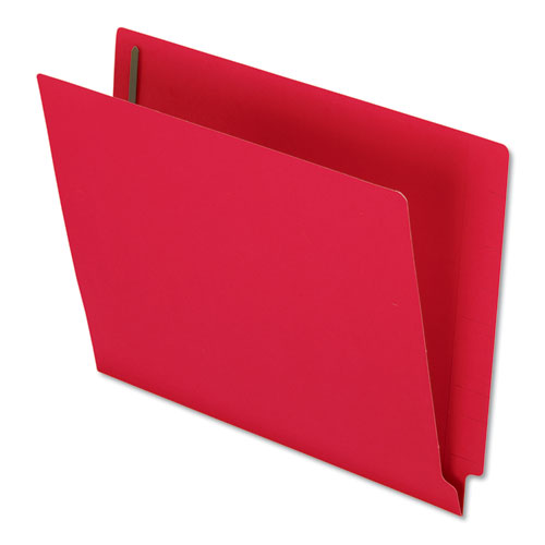 Colored Reinforced End Tab Fastener Folders, 0.75" Expansion, 2 Fasteners, Letter Size, Red Exterior, 50/Box-(PFXH10U13R)