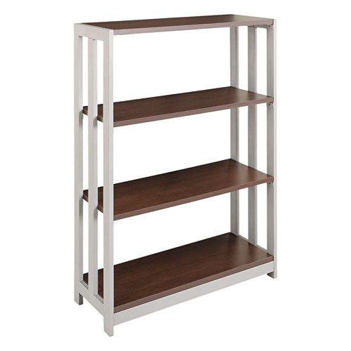 Trento Line Bookcase, Three-Shelf, 31.5w x 11.63d x 43.25h, Mocha-(LITTR735MOC)