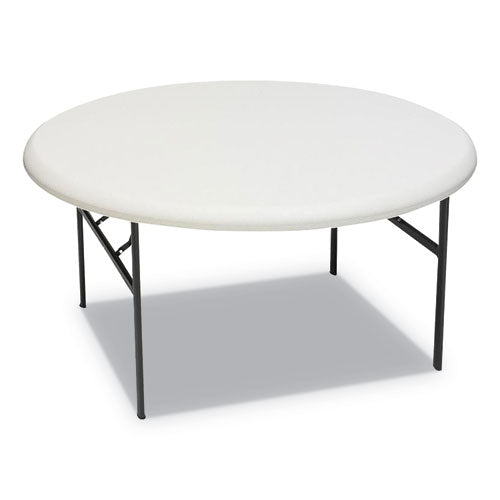 IndestrucTable Classic Folding Table, Round Top, 200 lb Capacity, 60" Diameter x 29h, Platinum-(ICE65263)