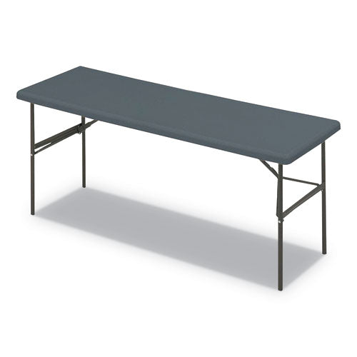 IndestrucTable Classic Folding Table, Rectangular Top, 1,200 lb Capacity, 72w x 24d x 29h, Charcoal-(ICE65387)