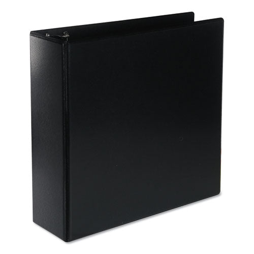 Deluxe Round Ring View Binder, 3 Rings, 3" Capacity, 11 x 8.5, Black-(UNV20751)