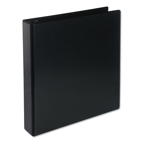 Deluxe Round Ring View Binder, 3 Rings, 1.5" Capacity, 11 x 8.5, Black-(UNV20721)