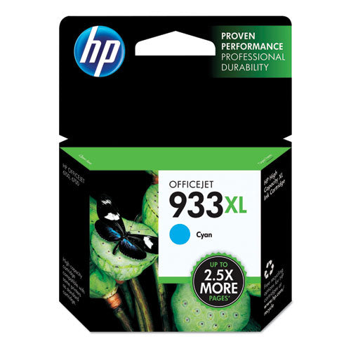 HP 933XL, (CN054AN) High-Yield Cyan Original Ink Cartridge-(HEWCN054AN)