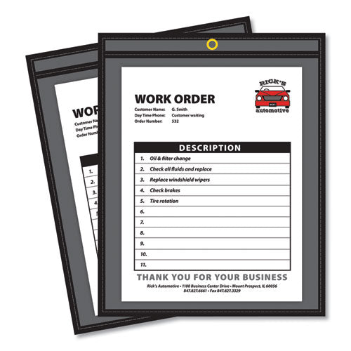 Shop Ticket Holders, Stitched, One Side Clear, 75 Sheets, 9 x 12, 25/Box-(CLI45912)