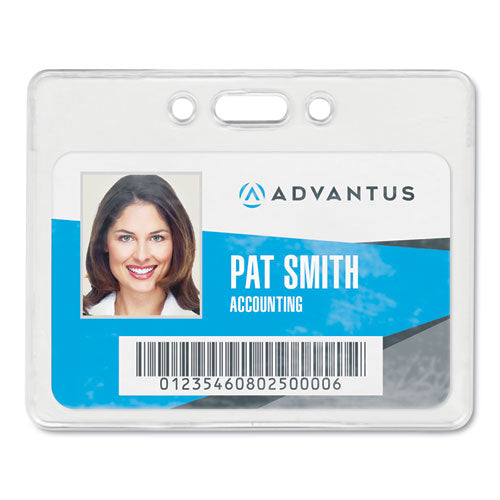 Proximity ID Badge Holders, Horizontal, Clear 3.75" x 3" Holder, 3.5" x 2.25" Insert, 50/Pack-(AVT75450)