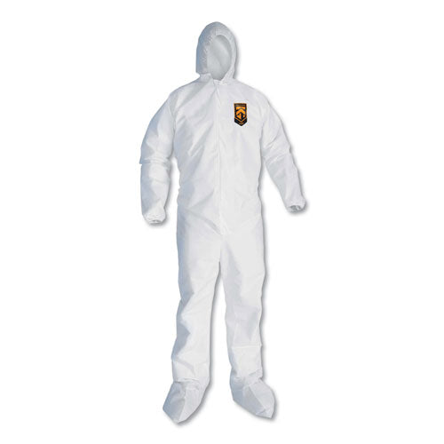 A20 Elastic Back and Ankle Hood and Boot Coveralls, 2X-Large, White, 24/Carton-(KCC49125)