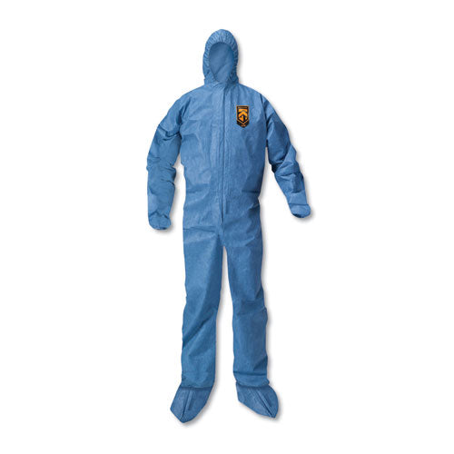 A20 Elastic Back Wrist/Ankle, Hood/Boots Coveralls, 4X-Large, Blue, 20/Carton-(KCC58527)