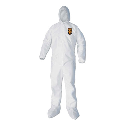 A40 Elastic-Cuff, Ankle, Hood and Boot Coveralls, Large, White, 25/Carton-(KCC44333)