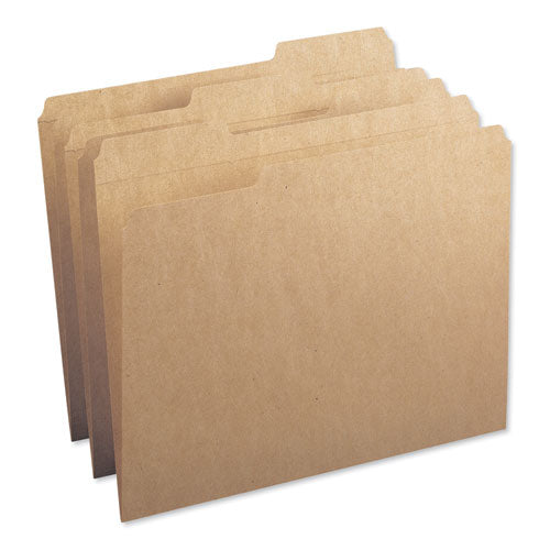 Heavyweight Kraft File Folder, 1/3-Cut Tabs: Assorted, Letter Size, 0.75" Expansion, 17-pt Kraft, Brown, 50/Box-(SMD10830)