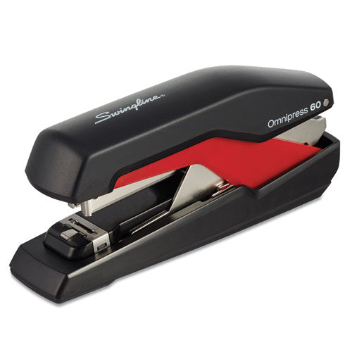 Omnipress SO60 Heavy-Duty Full Strip Stapler, 60-Sheet Capacity, Black/Red-(RPD5000591)