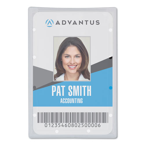 Clear ID Card Holder, Horizontal, Clear 2.31" x 3.69" Holder, 2.13" x 3.38" Insert, 25/Pack-(AVT97100)