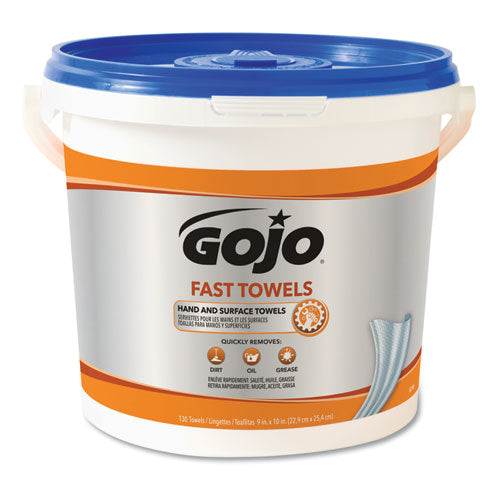 FAST TOWELS Hand Cleaning Towels, 9 x 10, Fresh Citrus, Blue, 225/Bucket, 2 Buckets/Carton-(GOJ629902CT)