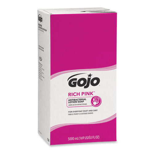 RICH PINK Antibacterial Lotion Soap Refill, Floral, 5,000 mL, 2/Carton-(GOJ7520)