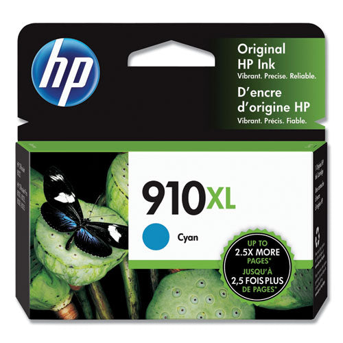 HP 910XL, (3YL62AN) High-Yield Cyan Original Ink Cartridge-(HEW3YL62AN)