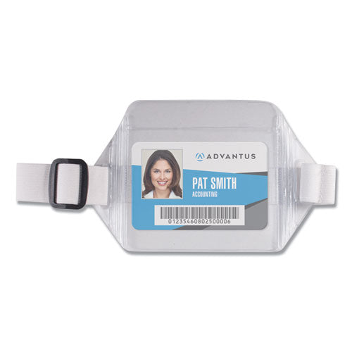 Arm Badge Holders, Horizontal, Textured Clear 5.5" x 3.88" Holder, 3.5" x 3" Insert, 12/Pack-(AVT75418)