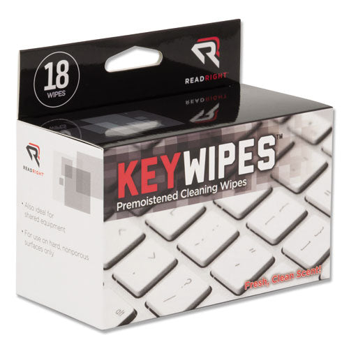 KeyWipes Keyboard Wet Wipes, 6.88 x 5, Unscented, 18/Box-(REARR1233)