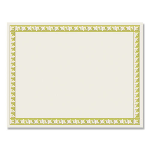 Foil Border Certificates, 8.5 x 11, Ivory/Gold with Channel Gold Border, 12/Pack-(COS963070)