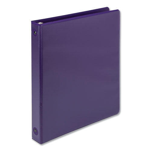 Earths Choice Plant-Based Economy Round Ring View Binders, 3 Rings, 1" Capacity, 11 x 8.5, Purple-(SAM17338)