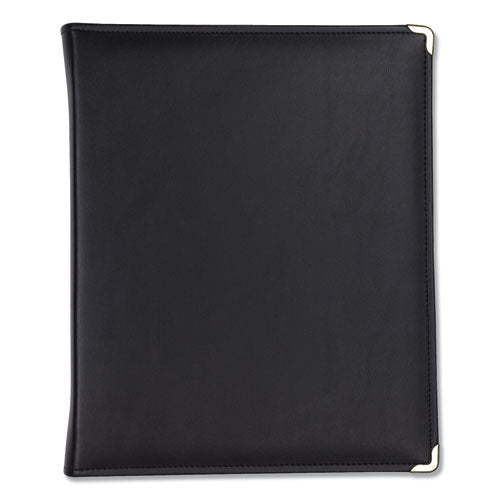 Classic Collection Zipper Ring Binder, 3 Rings, 1.5" Capacity, 11 x 8.5, Black-(SAM15250)