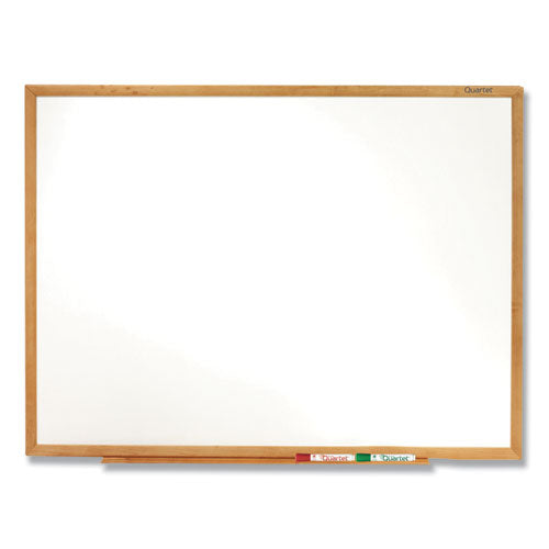 Classic Series Total Erase Dry Erase Boards, 96 x 48, White Surface, Oak Fiberboard Frame-(QRTS578)