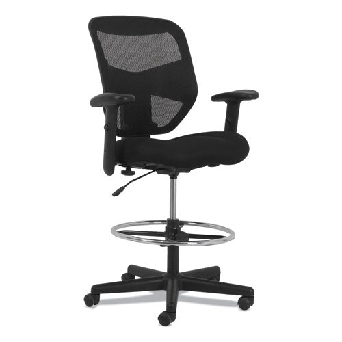 Prominent High-Back Task Stool, Supports Up to 250 lb, 21" to 28.1" Seat Height, Black-(HONVL539MM10)