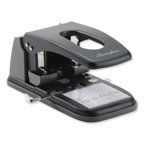 100-Sheet High Capacity Two-Hole Punch, Fixed Centers, 9/32" Holes, Black/Gray-(SWI74190)