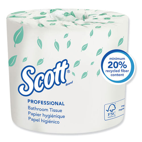 Essential Standard Roll Bathroom Tissue for Business, Septic Safe, 1-Ply, White, 1,210 Sheets/Roll, 80 Rolls/Carton-(KCC05102CT)