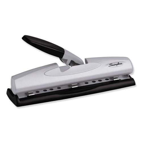 12-Sheet LightTouch Desktop Two- to Three-Hole Punch, 9/32" Holes, Black/Silver-(SWI74026)