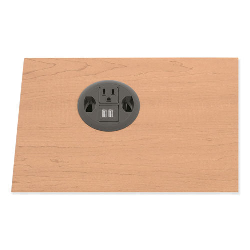 USB AC Power Hub Grommet, 3" Diameter, Black-(HONHGRMTUSB2)