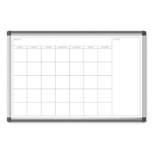 PINIT Magnetic Dry Erase Calendar, Undated One Month, 36 x 24, White Surface, Silver Aluminum Frame-(UBR2901U0001)