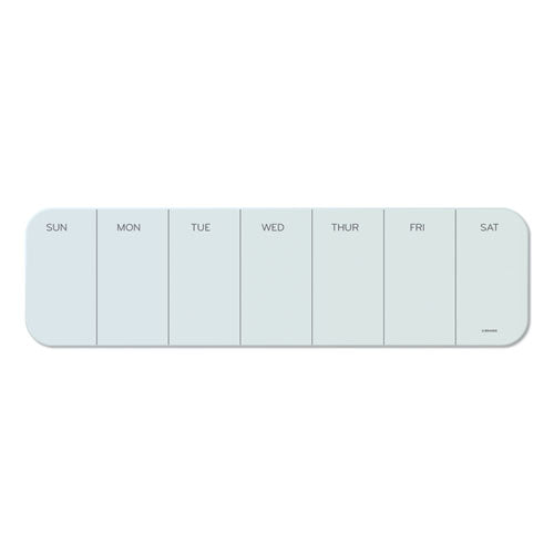 Cubicle Glass Dry Erase Board, Undated One-Week, 20 x 5.5, White Surface-(UBR3688U0001)