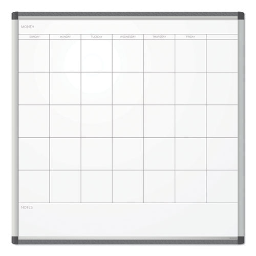 PINIT Magnetic Dry Erase Calendar, Undated One Month, 36 x 36, White Surface, Silver Aluminum Frame-(UBR2902U0001)