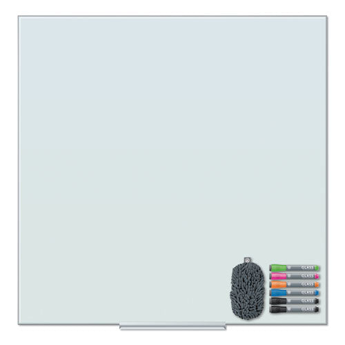 Floating Glass Dry Erase Board, 36 x 36, White Surface-(UBR3976U0001)