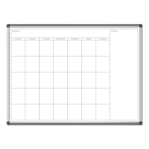 PINIT Magnetic Dry Erase Calendar, Undated One Month, 48 x 36, White Surface, Silver Aluminum Frame-(UBR2903U0001)