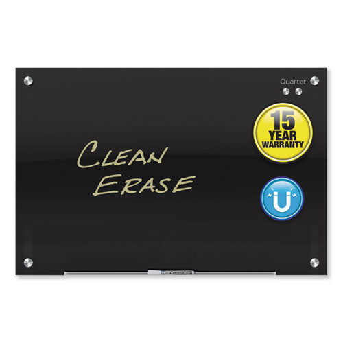 Infinity Glass Marker Board, 96 x 48, Black Surface-(QRTG9648B)