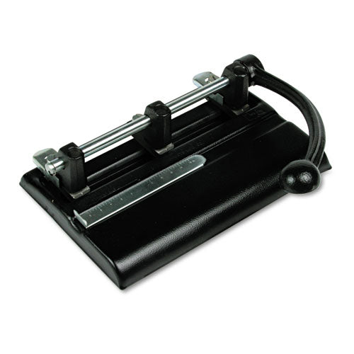 40-Sheet High-Capacity Lever Action Adjustable Two- to Seven-Hole Punch, 13/32" Holes, Black-(MAT1340PB)