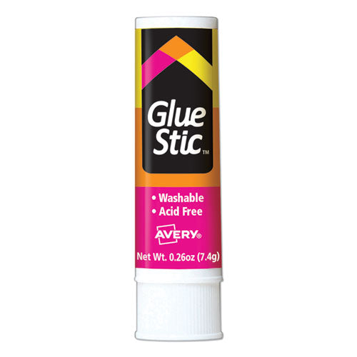 Permanent Glue Stic, 0.26 oz, Applies White, Dries Clear-(AVE00166)