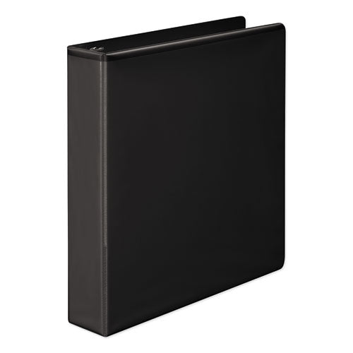 Heavy-Duty Round Ring View Binder with Extra-Durable Hinge, 3 Rings, 1.5" Capacity, 11 x 8.5, Black-(WLJ36334B)